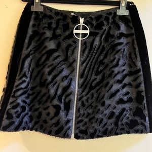 GIVENCHY NWT Black Cut Velvet/Lace Mini Skirt S 8